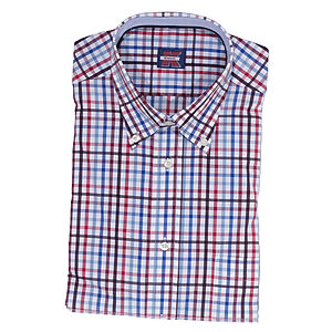 M�nnerhemd | Reine Baumwolle | Kent-Kragen | Blau Rot Karo