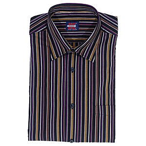 M�nnerhemd | Reine Baumwolle | Kent-Kragen | Schwarz Multicolour