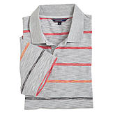 Navigazione | Bügelfreies Polohemd mit Bund | Querstreifen, mit Knopfleiste und Brusttasche | Farbe grau