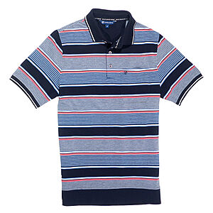 Navigazione | Halbarm Polo-Shirt| Mit elastischem Bund | Blau Ringel