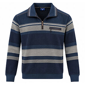 Navigazione | Sweat-Troyer | Pflegeleichte Baumwoll-Mischung | Jeans Grau meliert