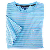 Navigazione | T-Shirt mit Brusttasche | Baumwoll-Jacquard | Aqua