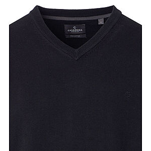 Casa Moda | Baumwoll-Pullover | V-Ausschnitt | Pima Cotton | Farbe schwarz