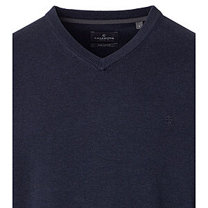   Casa Moda | Baumwoll-Pullover | V-Ausschnitt | Pima Cotton | Farbe marine