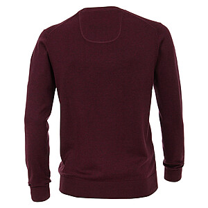   Casa Moda | Baumwoll-Pullover | V-Ausschnitt | Pima Cotton | Farbe burgund