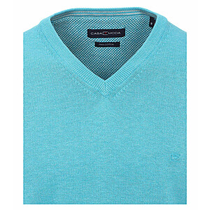   Casa Moda | Baumwoll-Pullover | V-Ausschnitt | Pima Cotton | Farbe aqua