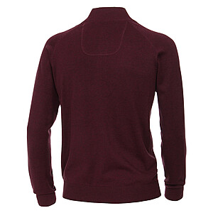 Casa Moda | Strickjacke | Cardigan mit Reiverschluss | Reine Baumwolle, mit Zipper | Farbe Burgund