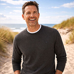 Redmond | Pullover Baumwolle | Rundhals | Anthrazit