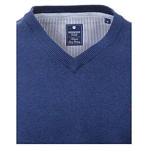 Redmond | Pullover Baumwolle | V-Ausschnitt | Royal