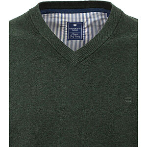 Redmond | Pullover Baumwolle | V-Ausschnitt | Moos