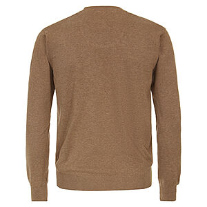 Redmond | Pullover Baumwolle | V-Ausschnitt | Camel