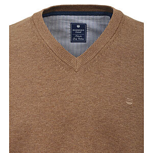 Redmond | Pullover Baumwolle | V-Ausschnitt | Camel