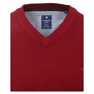 Redmond | Pullover Baumwolle | V-Ausschnitt | Rot