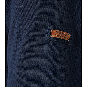 Redmond | Baumwolle Troyer | Struktur-Strick | Marine