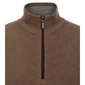 Redmond | Baumwolle Troyer | Struktur-Strick | Camel