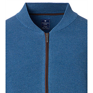 Redmond | College-Strickjacke | Struktur-Cardigan mit Reiverschluss | Baumwolle | Jeans