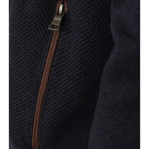 Redmond | College-Strickjacke | Struktur-Cardigan mit Reiverschluss | Baumwolle | Marine