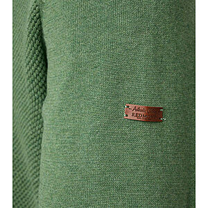 Redmond | College-Strickjacke | Struktur-Cardigan mit Reiverschluss | Baumwolle | Gras