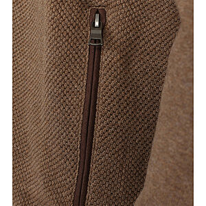 Redmond | College-Strickjacke | Struktur-Cardigan mit Reiverschluss | Baumwolle | Caf