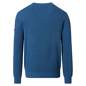 Redmond | Rundhals-Pullover | Baumwolle Strukturstrick | Jeans