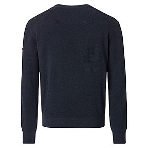 Redmond | Rundhals-Pullover | Baumwolle Strukturstrick | Marine