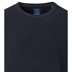 Redmond | Rundhals-Pullover | Baumwolle Strukturstrick | Marine