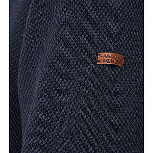 Redmond | Rundhals-Pullover | Baumwolle Strukturstrick | Marine