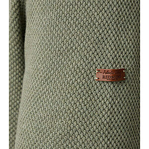 Redmond | Rundhals-Pullover | Baumwolle Strukturstrick | Salbei