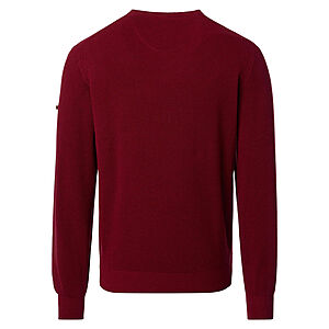Redmond | Rundhals-Pullover | Baumwolle Strukturstrick | Rot