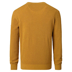 Redmond | Rundhals-Pullover | Baumwolle Strukturstrick | Messing
