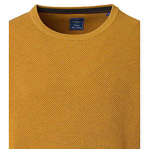 Redmond | Rundhals-Pullover | Baumwolle Strukturstrick | Messing