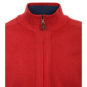 Redmond | Strick-Cardigan mit Reiverschluss | Reine Baumwolle | Rot