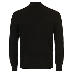 Redmond | College-Strickjacke | Baumwoll-Cardigan mit Reiverschluss | Schwarz