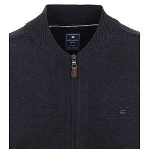 Redmond | College-Strickjacke | Baumwoll-Cardigan mit Reiverschluss | Marine