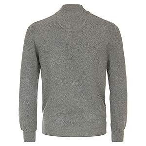 Redmond | College-Strickjacke | Baumwoll-Cardigan mit Reiverschluss | Grau