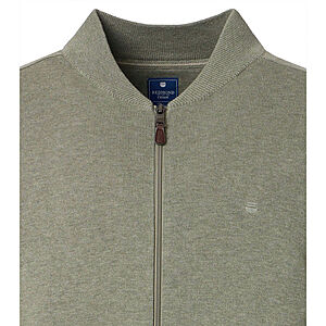 Redmond | College-Strickjacke | Baumwoll-Cardigan mit Reiverschluss | Salbei