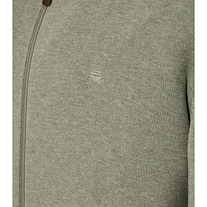 Redmond | College-Strickjacke | Baumwoll-Cardigan mit Reiverschluss | Salbei