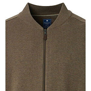 Redmond | College-Strickjacke | Baumwoll-Cardigan mit Reiverschluss | Caf