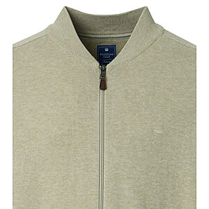 Redmond | College-Strickjacke | Baumwoll-Cardigan mit Reiverschluss | Beige