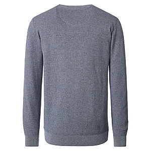 CasaModa | Rundhals-Pullover | Baumwolle Strukturstrick | Blaugrau