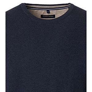 CasaModa | Rundhals-Pullover | Baumwolle Strukturstrick | Marine