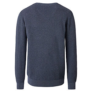 CasaModa | Rundhals-Pullover | Baumwolle Strukturstrick | Stahlgrau