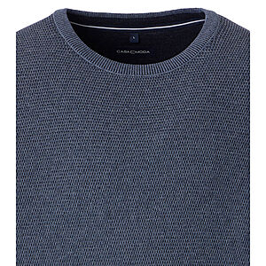 CasaModa | Rundhals-Pullover | Baumwolle Strukturstrick | Stahlgrau