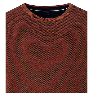 CasaModa | Rundhals-Pullover | Baumwolle Strukturstrick | Terracotta