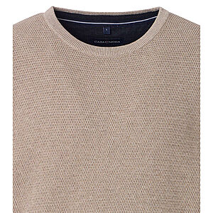 CasaModa | Rundhals-Pullover | Baumwolle Strukturstrick | Beige