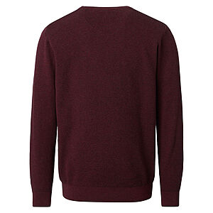 CasaModa | Rundhals-Pullover | Baumwolle Strukturstrick | Burgund