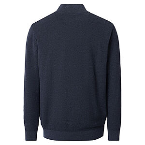 CasaModa | Pullover mit Troyer-Kragen | Baumwolle Strukturstrick | Marine