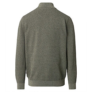 CasaModa | Pullover mit Troyer-Kragen | Baumwolle Strukturstrick | Gr�n