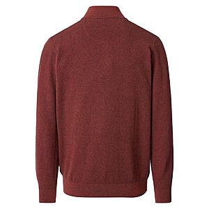 CasaModa | Pullover mit Troyer-Kragen | Baumwolle Strukturstrick | Terra