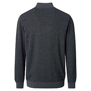 CasaModa | Pullover mit Troyer-Kragen | Baumwolle Strukturstrick | Anthrazit
